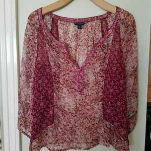 American Eagle boho floral top